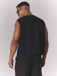 Musero Tailoed Waistcoat Jacket Shoulder Button Detailing Sleeveless Vest Smart Style Spring Summer Essentials - Black - View 4