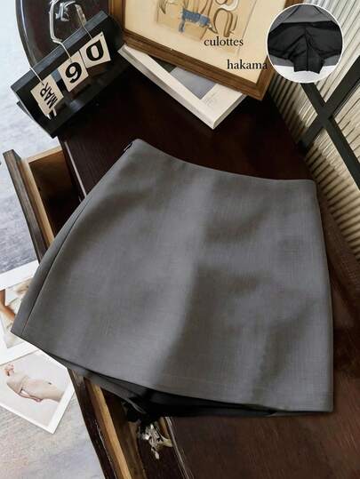 Glimmora Chân váy chữ A màu trơn, kiểu dáng thường ngày, thích hợp cho nữ mùa hè.