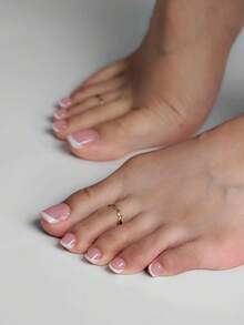 150 piezas de uñas postizas cuadradas cortas de color marrón y rosa, uñas falsas acrílicas de gel de 15 tamaños, uñas francesas falsas para decoración de manos y pies de mujeres y niñas, idea de regalo perfecta - Rosa Pálido - Ver 3