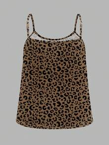 SHEIN EZwear 3件套复古印花、豹纹、波点、节日图案休闲简约大码吊带背心，适合音乐节穿着 - 彩色 - 查看 5