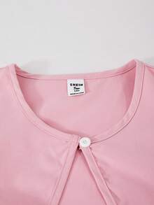 SHEIN Bộ đồ 2 món dành cho bé gái tuổi teen, váy dệt không tay cổ bèo nhún xếp ly với họa tiết bướm và hoa nhiều màu sắc, kết hợp với áo khoác cardigan ngắn màu trơn, thích hợp cho các dịp thường nhật, du lịch, dự tiệc vào mùa xuân/hè. - Nhiều màu - Xem 6