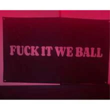 1 件粉色 F-Uck It We Ball 旗帜 3x5 英尺趣味男人洞穴墙适用于青少年女孩室内室外卧室和大学宿舍墙壁装饰挂毯礼物 - 彩色 - 查看 13