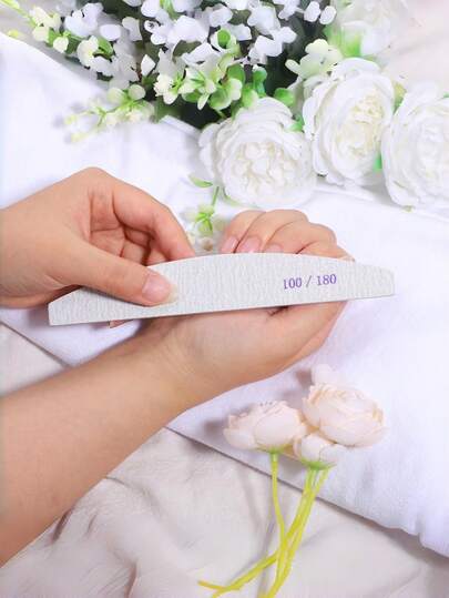 5/10 chiếc Dũa móng tay hai mặt chuyên nghiệp, mài chính xác, tạo hình móng nối dài, dụng cụ làm móng hình lưỡi liềm, dụng cụ nghệ thuật móng tay, dụng cụ chăm sóc móng thiết yếu cho salon và sử dụng tại nhà, quà tặng cho thợ làm móng chuyên nghiệp, chất lượng cao, bền lâu.