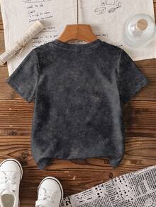 LOONEY TUNES X SHEIN 男童卡通图案短袖休闲T恤 - 白色 - 查看 2