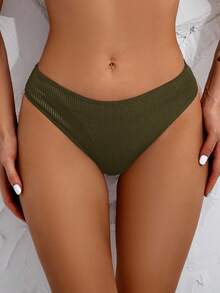 Swim Lushoire Quần bikini xếp ly hình chữ V gợi cảm dành cho nữ - xanh quân đội - Xem 2