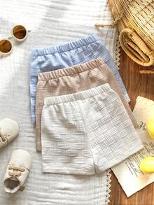 SHEIN Vintaside Kids Set de 3 pantalones cortos casuales para bebé/niño pequeño - Multicolor - Ver 2