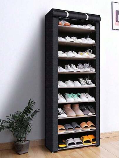 Kệ giày 10 tầng có nắp che bụi, chất liệu vải không dệt, tiết kiệm không gian, sức chứa lớn, dễ lắp ráp, tủ giày di động, phù hợp cho lối vào, kệ lưu trữ, nhà ở và ký túc xá, sắp xếp giày dép, lưu trữ giày dép, kệ giày, trang trí phòng, kệ, phong cách tối giản, kỳ nghỉ xuân, phong cách Boho, sang trọng, quà tặng Ngày của Mẹ