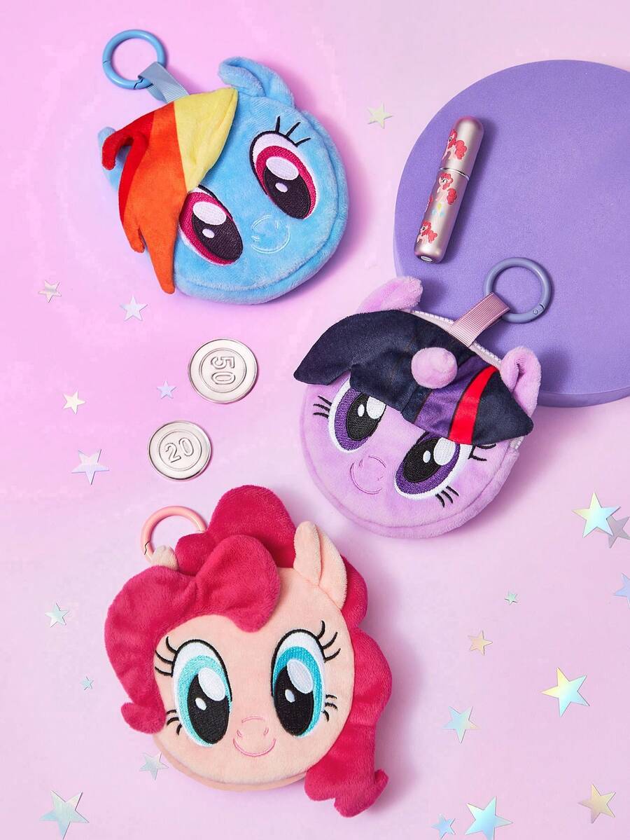 My Little Pony X SHEIN 1个可爱卡通零钱包，立体造型，可装硬币、卡片、钥匙和其他小物件，可挂在包上，图案为暮光闪闪/云宝黛西/碧琪，送礼佳品 - 彩色 - 查看 1