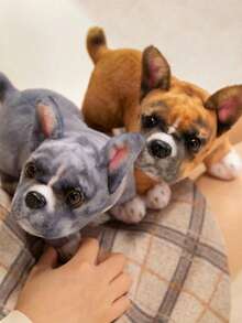 POKOJA LAND 8.6英寸椋鸟，法国斗犬毛绒玩具，仿真逼真，柔软手工制作，卧姿可爱，适合男孩女孩，是送给各个年龄段和各种场合的可爱礼物。 - 彩色 - 查看 10