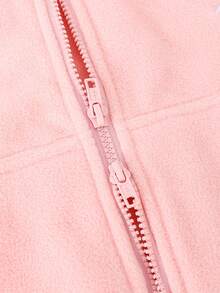 Bộ áo khoác có khóa kéo in hình trái tim thời trang thường ngày cho bé gái tuổi teen - Hồng - Xem 9