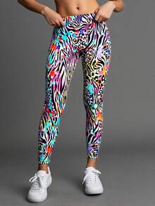 Tween Girls' Leopard & Zebra Print Casual Everyday Wear Sports Pants - Multicolor - View 2