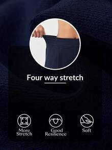 Jeanoix 女士休闲直筒阔腿牛仔裤，春夏款 - 藏蓝色 - 查看 8