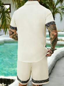 Manfinity RSRT Bộ áo sơ mi nam đồng bộ - Màu be - Xem 2