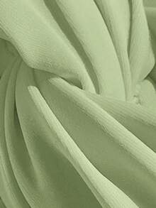 Swim Basics Solid Color Twist Bandeau Swimwear Top For Beach Vacation - Limelight Green - View 6