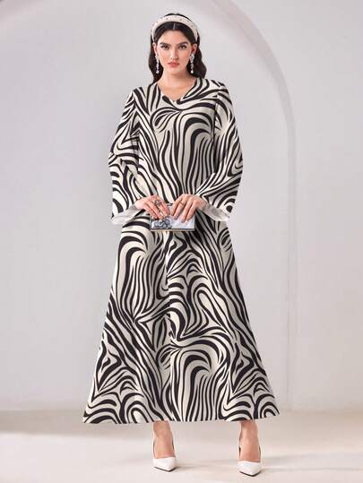 Al Najma 女士简约印花休闲派对旅行连衣裙