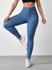 Flexra Women's Casual Sexy Washed High Waist Slim Fit Jeans Swimming Pastal Summer - Light Wash - View 3