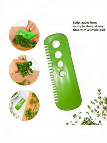 1pc Leaf Stripper, Simple Green Portable Leaf Herb Stripper For Kitchen - Green - View 3