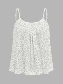 SHEIN EZwear 3件套复古印花、豹纹、波点、节日图案休闲简约大码吊带背心，适合音乐节穿着 - 彩色 - 查看 8