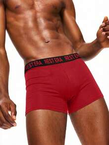 7 chiếc/gói Quần lót nam in chữ, kiểu dáng thường ngày - Nhiều màu - Xem 5