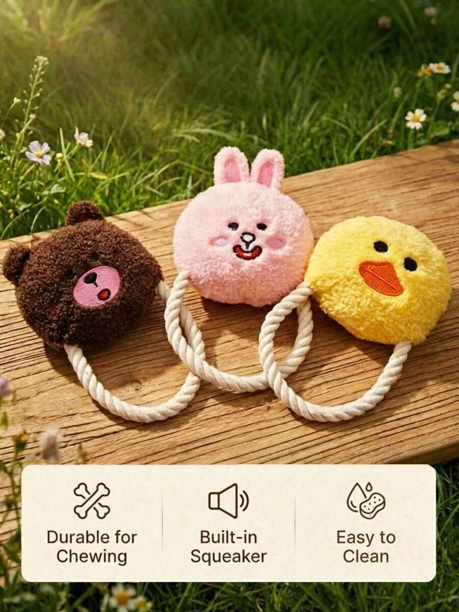 PETSIN 新款狗狗玩具绳索发声毛绒宠物玩具仿真寿司互动宠物用品摄影道具狗狗配件 - 彩色 - 查看 1