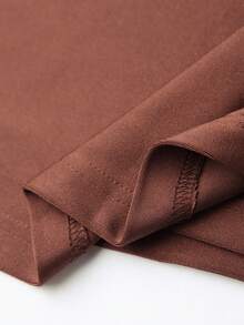 Franclia Chân váy ngắn ôm sát bằng vải satin xếp ly, chân váy cạp cao ôm dáng gợi cảm cho mùa hè - màu nâu - Xem 5