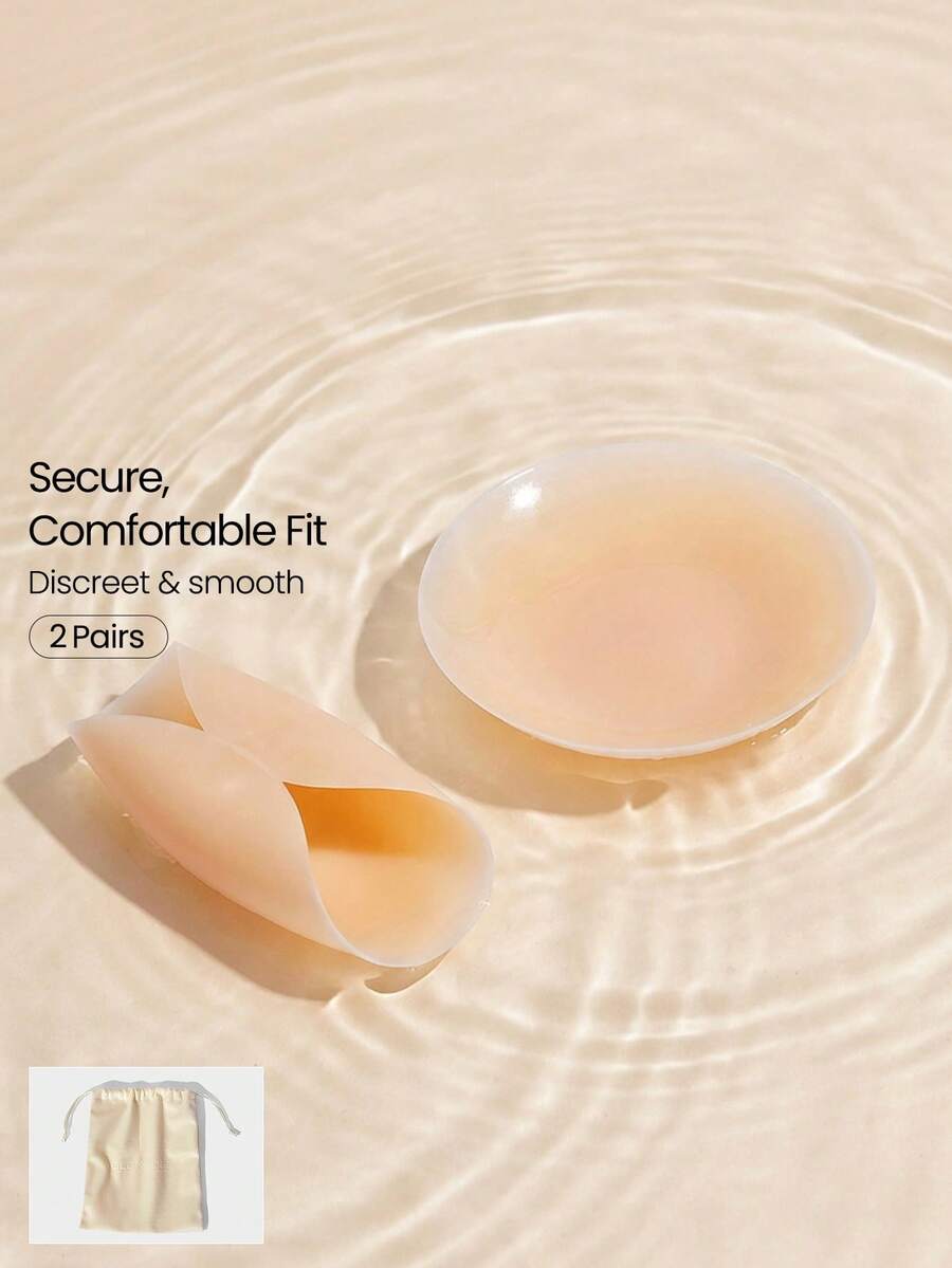 GLOWMODE 1 Pack Silicone Thin Seamless Non-Adhesive Reusable Nipple Covers Pasties Daily Casual Wear - Light Beige - View 1
