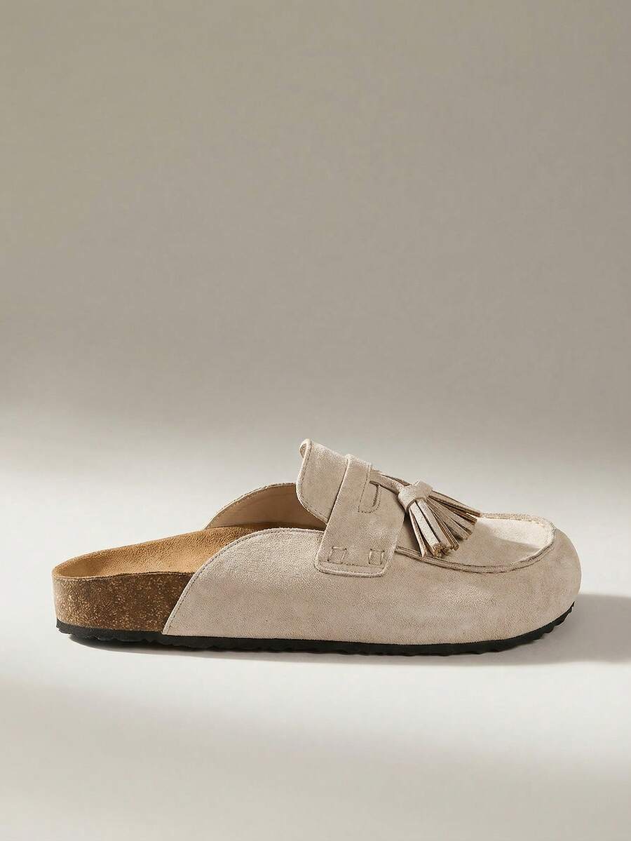 Solecia Ladies Tassel Design Daily Travel Casual Slippers - Off-white - View 1
