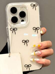 Cute Sparkling Case For 17 Pro Max, 16, 15, 14 Plus, 13, 12, 11 - Luxury Glitter Soft Silicone Cover - Bow - View 6