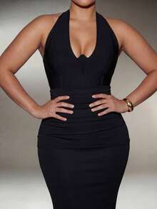 INAWLY Chân váy hai lớp ôm bụng dành cho nữ, có lớp lót định hình, eo bó, lưng nhún, gấu váy đuôi cá, thích hợp mặc thường ngày/công sở/dự tiệc, màu đen, mùa thu/đông. - màu đen - Xem 5