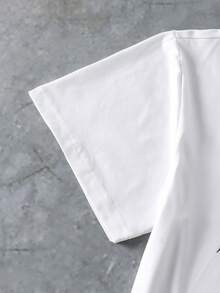 Coolqubz Bộ 2 món gồm áo thun cổ tròn in chữ và số cùng quần short cạp chun họa tiết ngôi sao dành cho nam thiếu niên, kiểu dáng rộng rãi, thoải mái cho mặc hàng ngày, đi làm, hoạt động ngoài trời, thể thao, đi học, phong cách đường phố, dự tiệc và chụp ảnh, phù hợp cho mùa thu, xuân và hè. - trắng - Xem 6