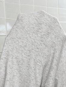 SHEIN Quần bầu dáng rộng, kẻ sọc phối màu, cạp chun, kiểu dáng thường ngày. - Xám - Xem 7