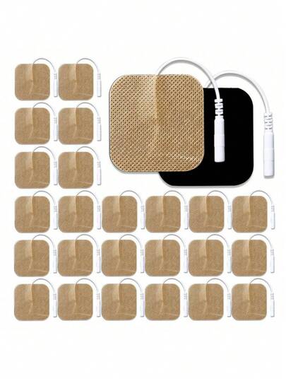Miếng dán điện cực trị liệu TENS (20/50/100 miếng/gói), 5x5 cm, có thể tái sử dụng, không chứa latex, miếng dán điện cực cải tiến, chất liệu gel, thiết kế không gây kích ứng, thích hợp cho máy kích thích cơ.