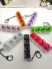 1pc Stress Relief Keyboard Keycap Pendant - Multi-Color Options, With Keyring, Suitable For MechanicalKeyboards Great Gift For Valentine's Day And FashionAccessory - Multicolor - View 3