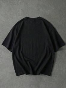 Sport MetroGents 男士骷髅印花宽松短袖运动T恤 - 黑色 - 查看 2