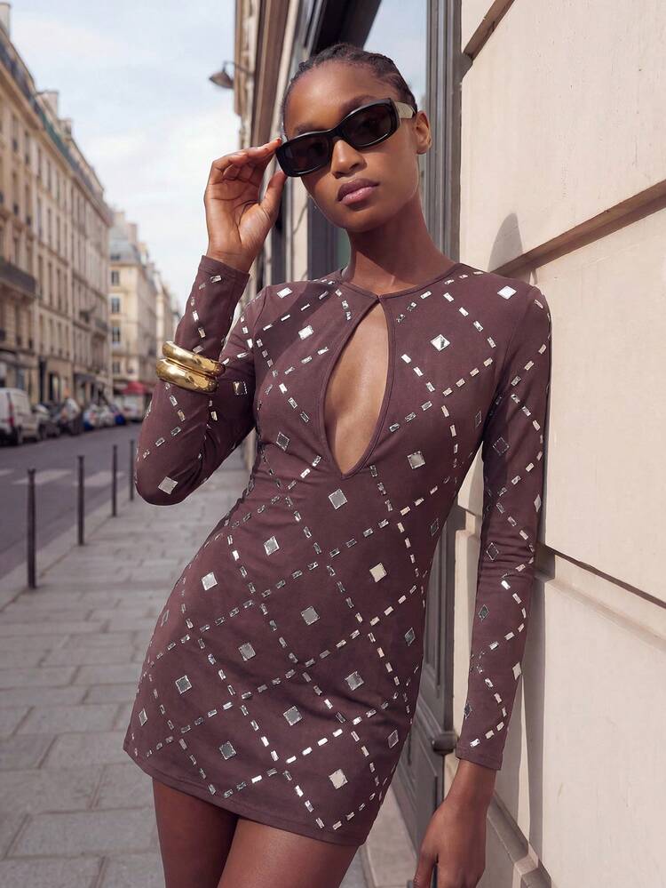 SHEIN Maija MAIJA Vacation Smocked Floral Long Sleeve Mini Dress