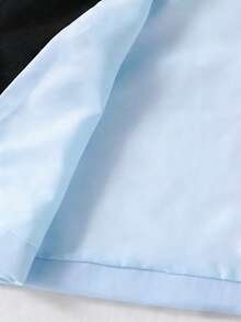 Young Men's Fitted Polyester Baby Blue Colorblock Shawl Collar Long Sleeve Prom Suit Set With Pocket Design - Baby Blue - View 6