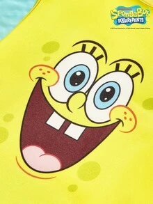 SpongeBob SquarePants | PETSIN 1 Piece Cute Thick Eyebrows, Big White Eyes, Printed Teeth, Pet Vest, Soft And Breathable, Skin Friendly, Yellow Cat And Dog Pet Clothes - Yellow - View 4