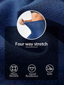 Flexra Quần jegging denim dài đến 7/8 với đường xẻ bên hông. - Màu xanh lam - Xem 8