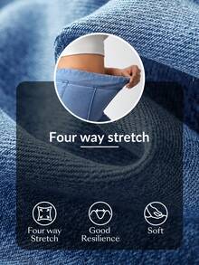 Flexra Quần ống loe dệt kim thời trang nữ - Màu xanh lam - Xem 8