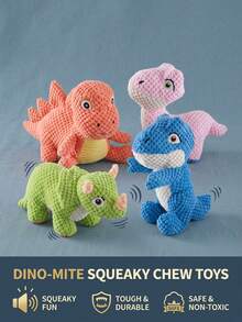 PETSIN 可爱恐龙造型狗狗玩具，内置BB弹吠叫声，可与狗狗互动玩耍 - 彩色 - 查看 5