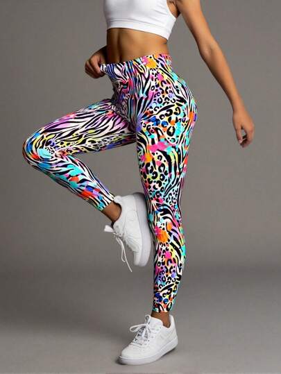 Tween Girls' Leopard & Zebra Print Casual Everyday Wear Sports Pants