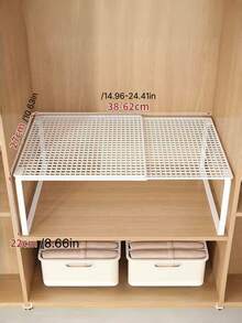 1pc Expandable Wardrobe Organizer, Adjustable & Extendable, Multi-Tier Storage Shelves, Pull-Out Shoe Rack, Bookshelf, Kitchen/Bathroom Storage, Space Saving, Available In 2 Sizes, Suitable For Closet, Dorm, Home, Teacher Gift, Women's Storage, Travel & Holiday, Fall/Halloween Decor - Multicolor - View 5