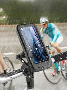 1PC Magnetic Waterproof Retractable Rainproof Motorcycle Phone Mount ABS Material Bike Electric Bicycle Navigation Stand Holder Compatible With IPhone Android Smartphones Birthday Gift For Men Dad Husband Friend Outdoor Cycling Sports Motorcycle Accessories - Black - View 3