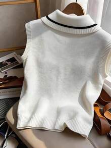 GlowEve Áo tank top không tay thắt nơ thanh lịch dành cho nữ, thích hợp mùa xuân/hè. - trắng - Xem 2