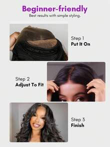 ALL READY WIG 6x5 Wear&Go 无胶窗帘刘海蓬松波浪人发假发预拔漂白结预切透明融化蕾丝封口假发 180% 密度度假服装旅行节舞会户外角色扮演校园学校海滩婚礼露营假日服装夏季服装度假氛围魅力优雅休闲 Y2k 时尚风格 Ss25 关键词 - SNatural - 查看 13