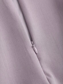 Sweetra Rok Mini Wanita Model A-Line Seksi dengan Pita dan Belahan Samping untuk Musim Semi/Panas - Purple - View 6