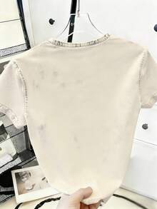 Resyla Áo thun nữ tay ngắn cổ tròn, kiểu dáng thường ngày, đa năng. - Nhiều màu - Xem 2