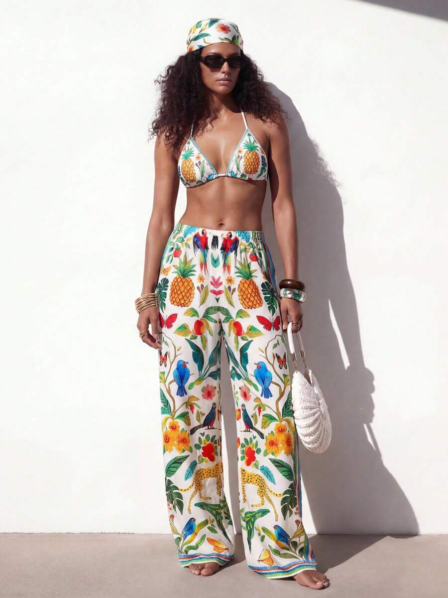 Zivah's 2026 Summer Collection Features Elegant Resort Beachwear And Vibrant,  Botanical Print Trouser Cover-Ups. Perfect For A Variety Of Occasions, Including Music Festivals, Easter, St. Patrick's Day, Western Style, Nomadic Vibes, Birthday Parties, Casual Wear, Everyday Versatility, Vacations, Cruises, The Beach, And Sunbathing. Bestselling Items Include Women's Printed Trouser Cover-Ups, Bohemian-Style Women's Trouser Cover-Ups, Uniquely Printed Trouser Cover-Ups, And Beautifully Printed Trousers With Adjustable Drawstring Waistbands. Cover Ups For Swimwear