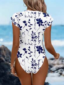 Sylviya 女士休闲花卉枝条印花连体衣，适合春夏穿着，休闲百搭 - 彩色 - 查看 2