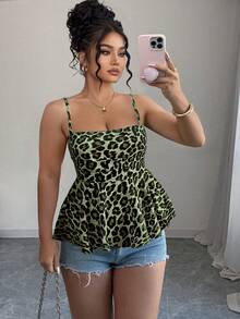 Elenzga Large-Sized Woven Elegant Summer Women's Halter Tops And Vests - Green - View 1